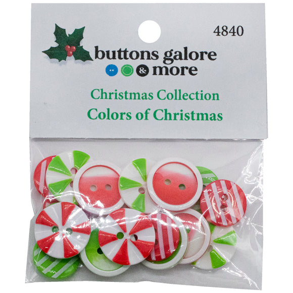 Colors of Christmas Theme Buttons - 4840