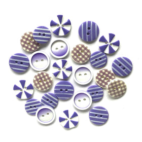 Plum Crazy Printed Buttons - 0