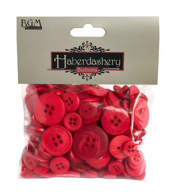 Red Haberdashery Buttons - HAB104