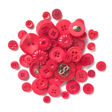Red Haberdashery Buttons - HAB104 - 0