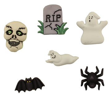 So Scary 3D Buttons - Halloween Sewing & Craft Button Assortment-HH101