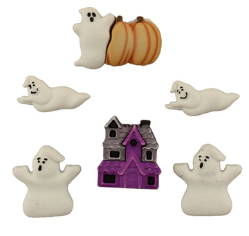 Boo Buddies 3D Buttons – 6 Piece Halloween Sewing & Craft Button Assortment - HH103