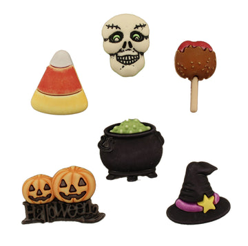 Witchy 3D Buttons – 6 Piece Halloween Sewing & Craft Button Assortment - HH105