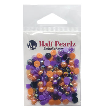 Wicked Fun AB Half Pearlz | Iridescent Flat Back Pearl Embellishments - HPZ214 - 0