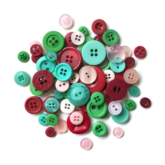 Retro Christmas Craft Buttons - MJ117
