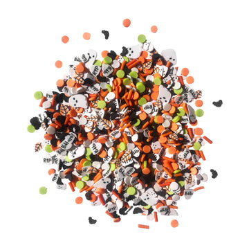 Ghostly Greeting Sprinkletz™ | Polymer Clay Halloween Embellishments for Crafts - NK166