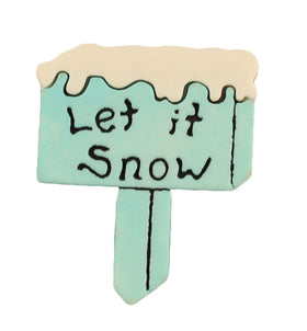 Let It Snow Flatback Button - SB146