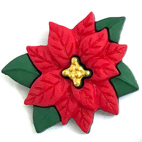 Poinsettia Single Bulk Button- SB16