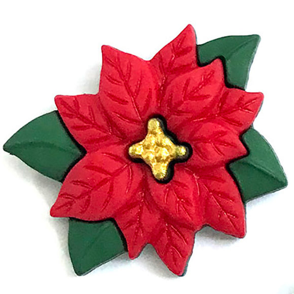 Poinsettia Single Bulk Button- SB16