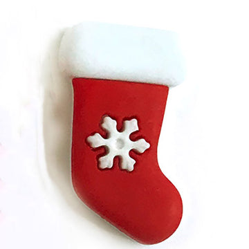 Stocking with Snowflake Single Bulk Button - SB31