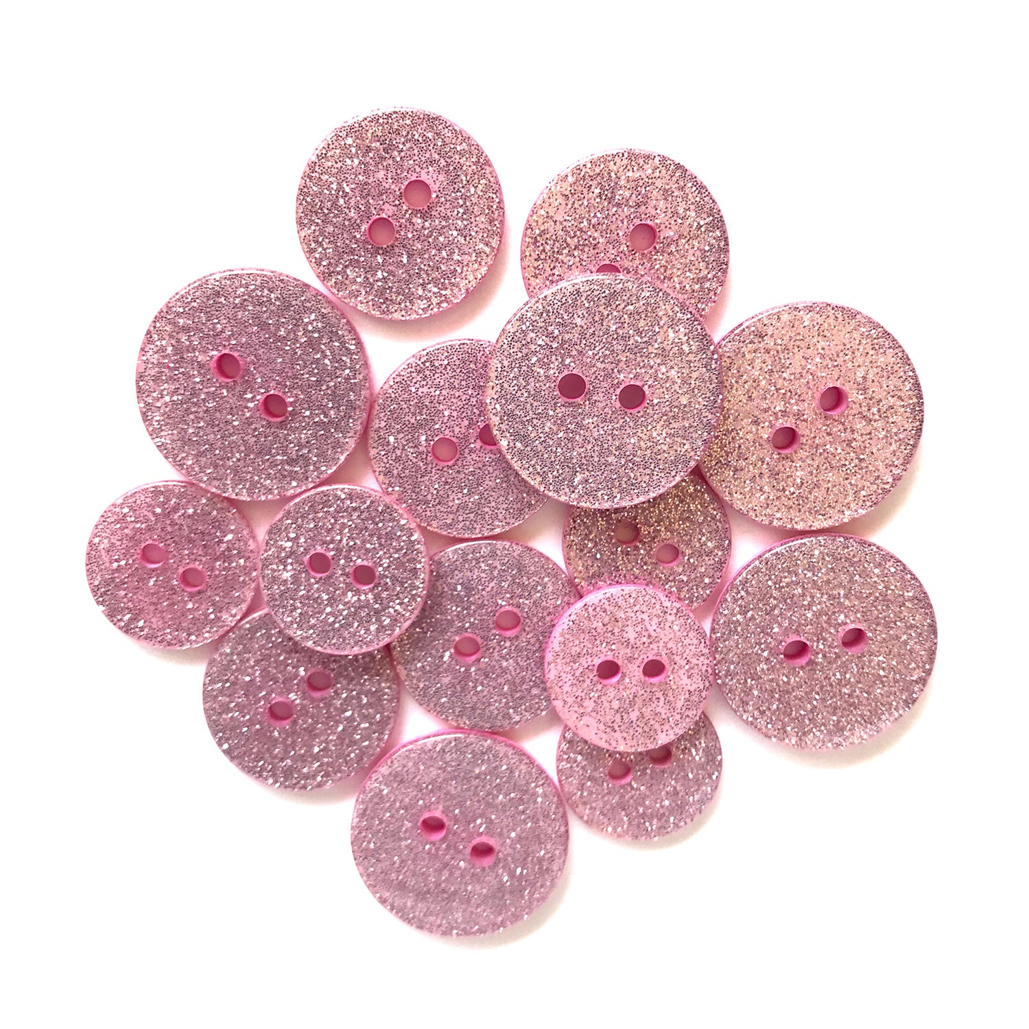 Pink Champagne Glitter Buttons - SUS105