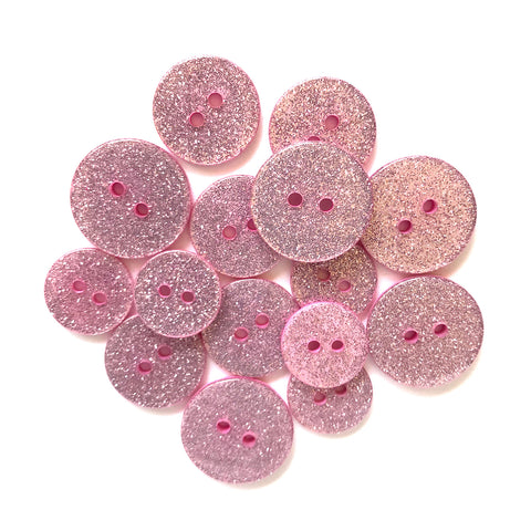 Pink Champagne Glitter Buttons - SUS105
