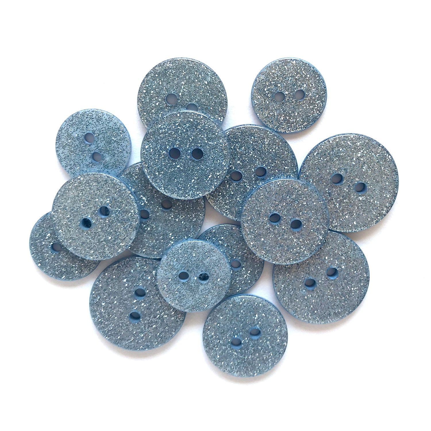 Blue Lagoon Glitter Buttons - SUS109