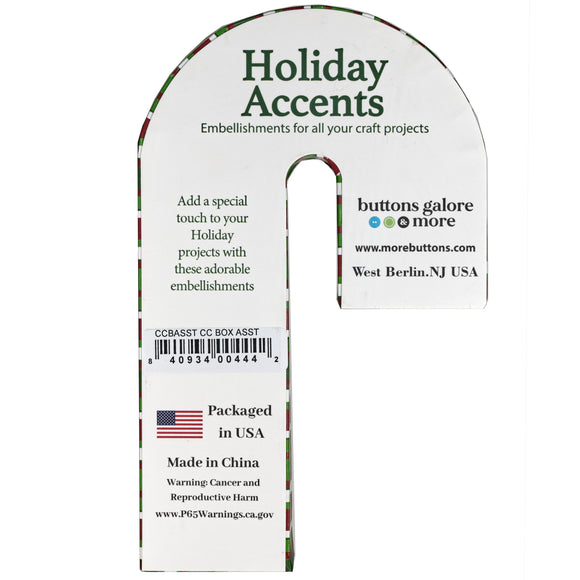 Candy Cane Gift Box Assorted Embellishments