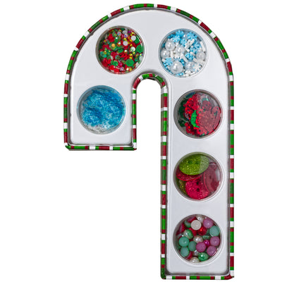 Candy Cane Gift Box Assorted Embellishments