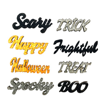 Halloween Sparkling Sentiment | Halloween Word Embellishments - SEN104